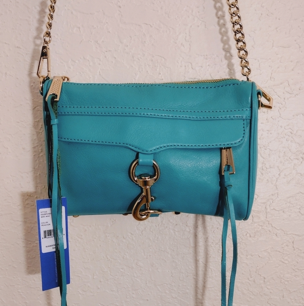 Rebecca Minkoff Aqua Teal Mini Mac Crossbody Bag
